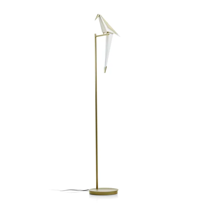 Moooi Perch Light Messing/Hvid – gulvlampe — produktfoto