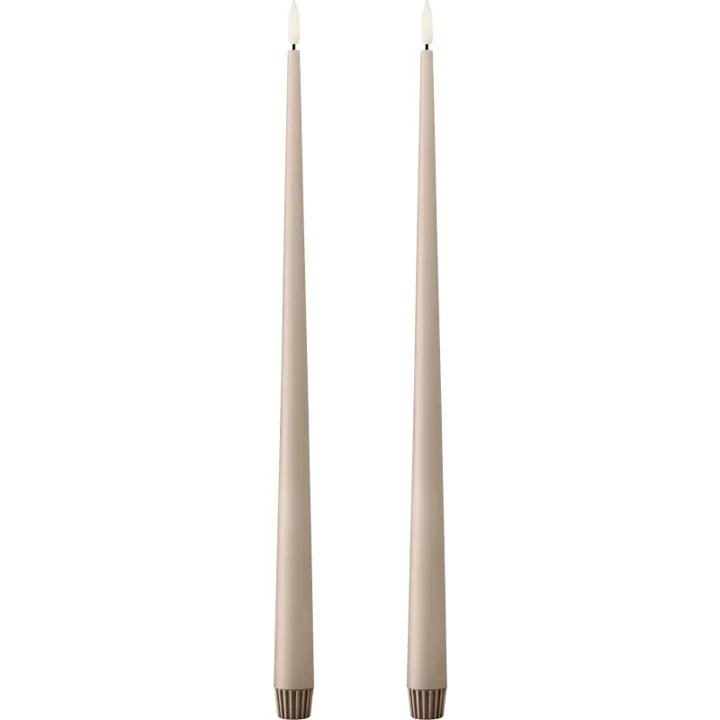 ester & erik LED kronelys, 40 cm, beige, 2-pak – LED-stearinlys — produktfoto