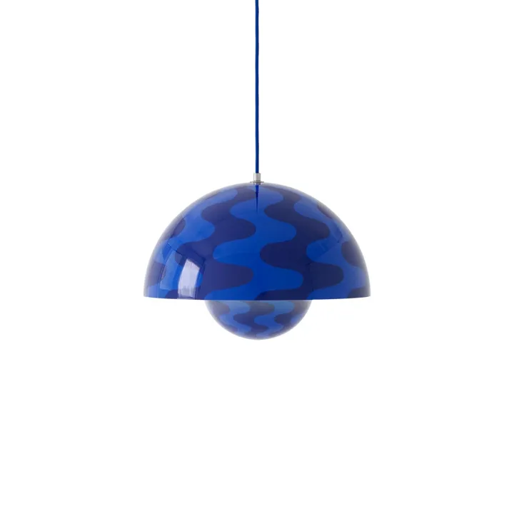 &Tradition Flowerpot VP7 Cobalt Blue/Twilight Blue Pattern – pendel — produktfoto