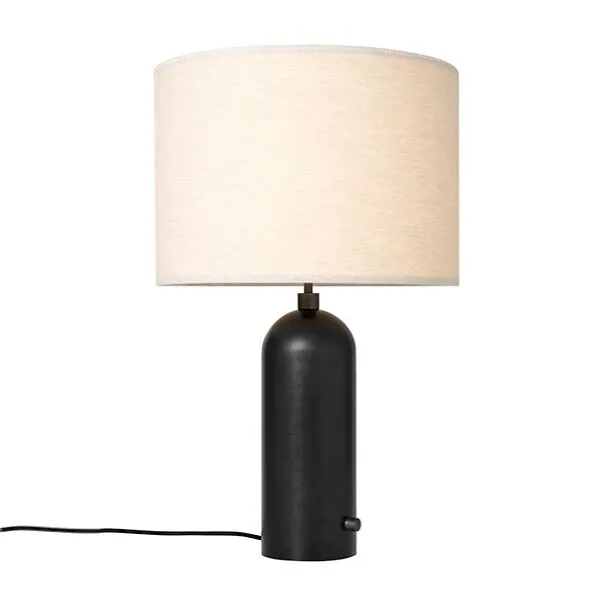 GUBI Gravity Stor Mørknet Stål Sort/Canvas – bordlampe — produktfoto