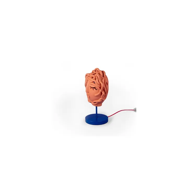 Seletti Magna Graecia Collection Medusa Mask Terracotta/Blå – bordlampe — produktfoto