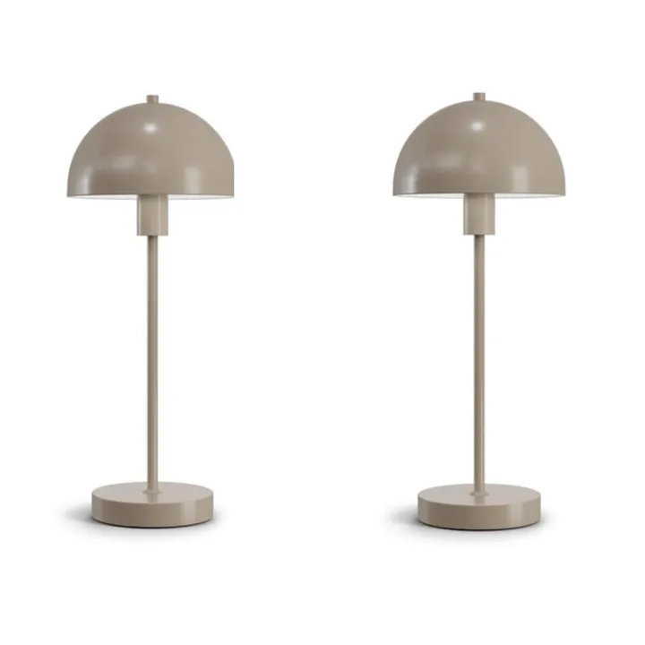 Herstal Vienda 2 stk - grå/brun – bordlampe — produktfoto