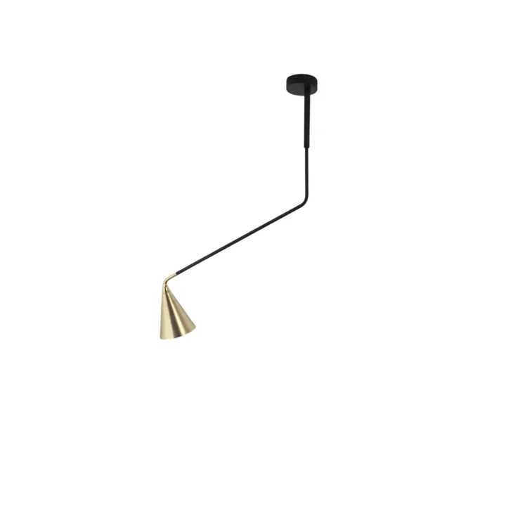 TOOY Gordon 561.11B Mat Sort/Børstet Messing – loftlampe — produktfoto