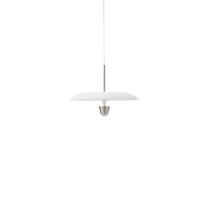 New Works Kantarell Ø55 Aluminium/Hvid – pendel — produktfoto
