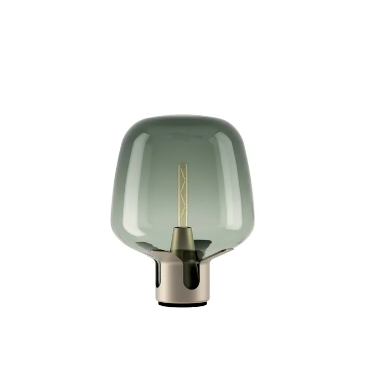 Lodes Flar Medium Champagne/Turkis – bordlampe — produktfoto