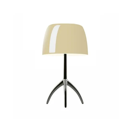 Foscarini Lumiere Piccola, varm hvid/alu med dæmper – bordlampe — produktfoto