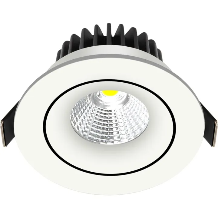 Nordtronic Velia Tilt indbygningsspot, rund, mat hvid, DTW – indbygningsspot — produktfoto