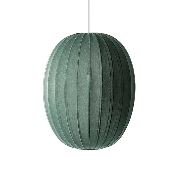 Made By Hand Knit-Wit Høj Oval Ø65 Tweed Green – pendel — produktfoto