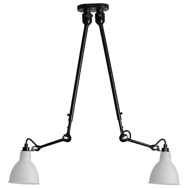 La Lampe Gras N302 Double Mat Sort & Opal Polykarbonat – loftlampe — produktfoto