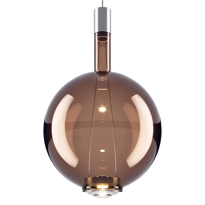 Lodes Sky-Fall Round Stor 3000K Sort Krom/Glossy Bronze – pendel — produktfoto
