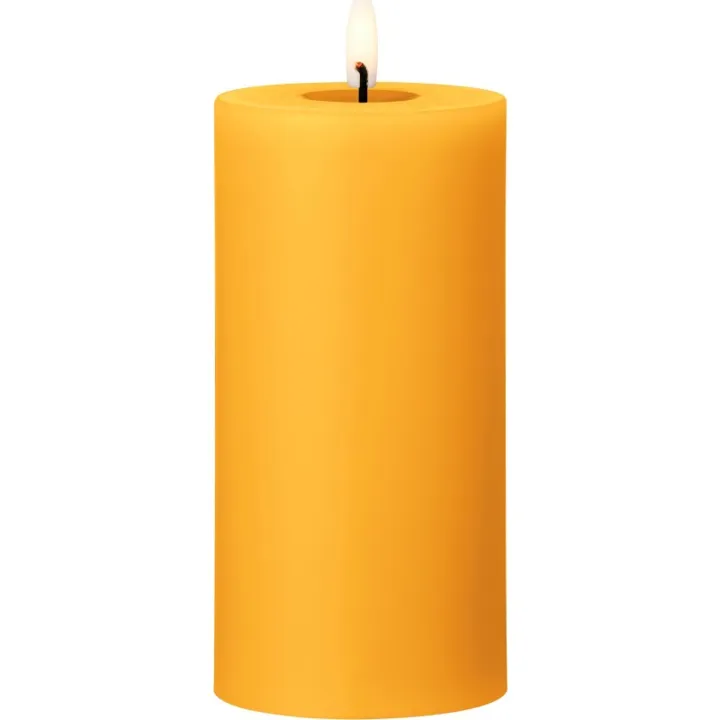 ester & erik LED bloklys, orange, 15 cm – LED-stearinlys — produktfoto