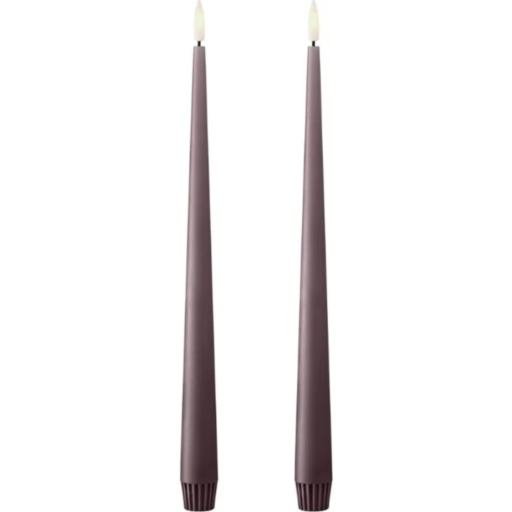 ester & erik LED kronelys, 30 cm, lilla, 2-pak – LED-stearinlys — produktfoto